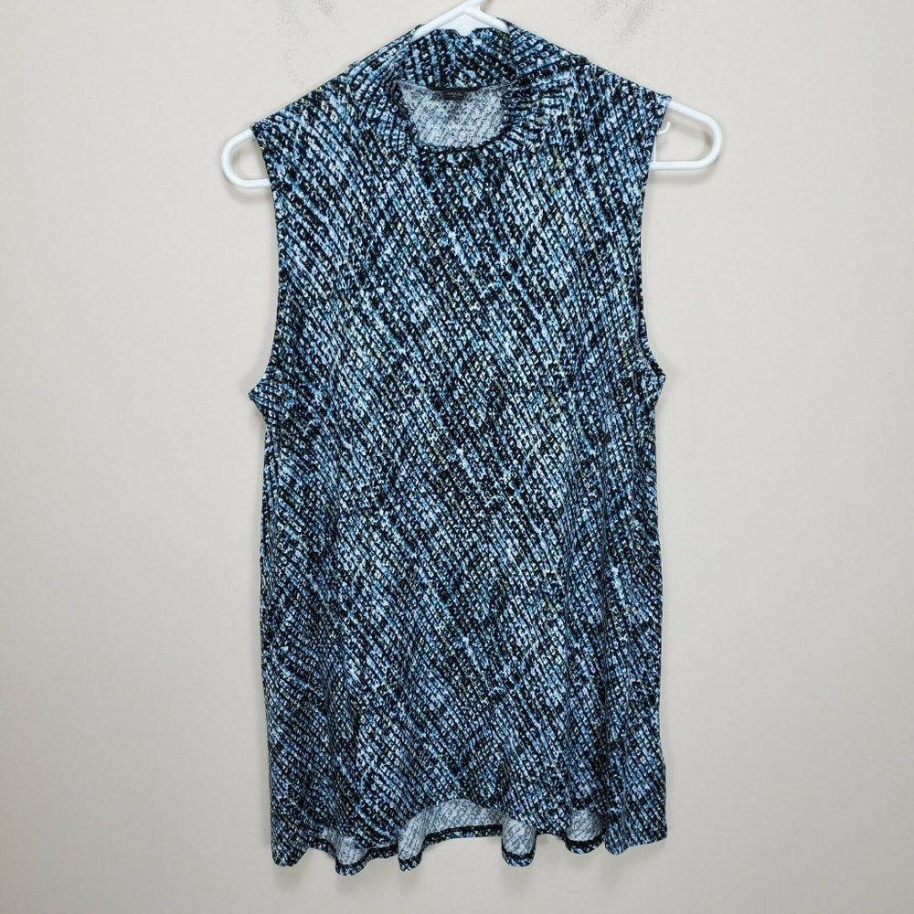 J. Jill Wearever Collection Multicolor Print Mock Neck Sleeveless Tunic sz M NWT